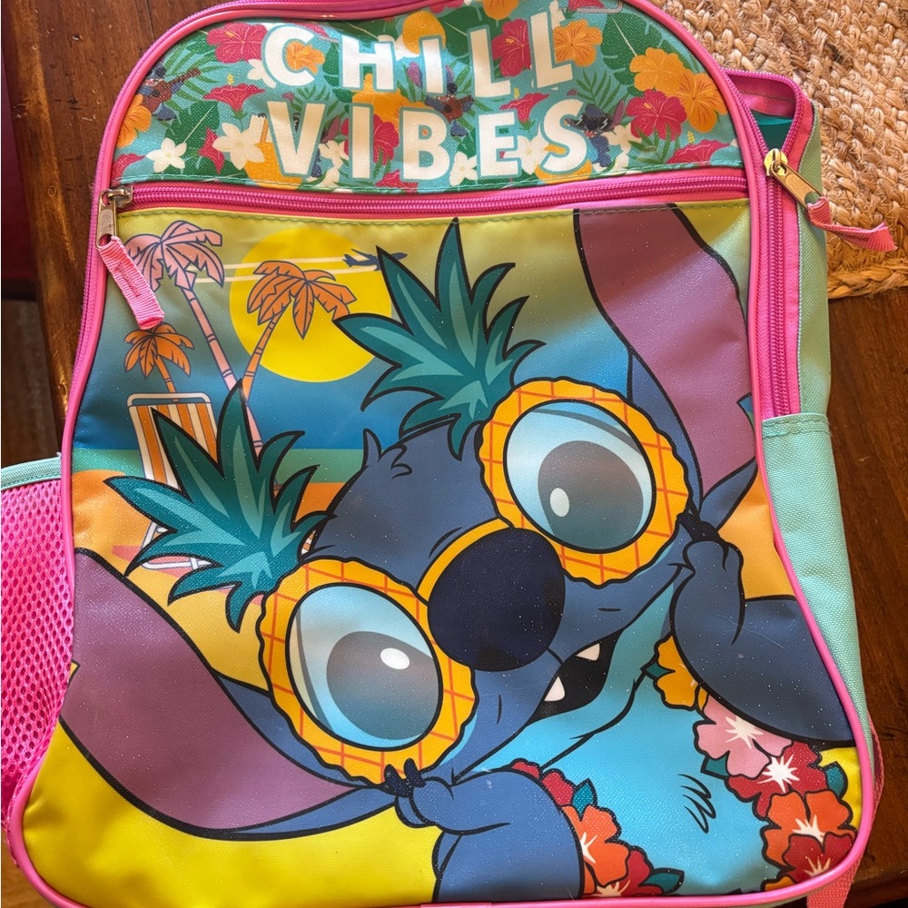 Disney Stitch Kids Backpack - Pink and Blue